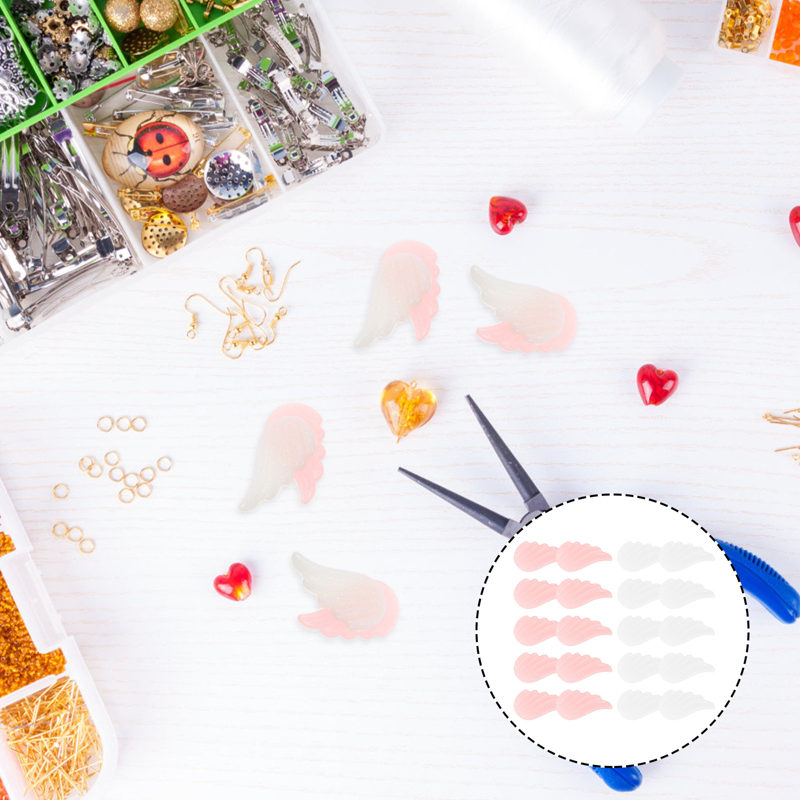 Resin Crafts Diy - 20Pcs Delicate Angel Wing Ornament DIY