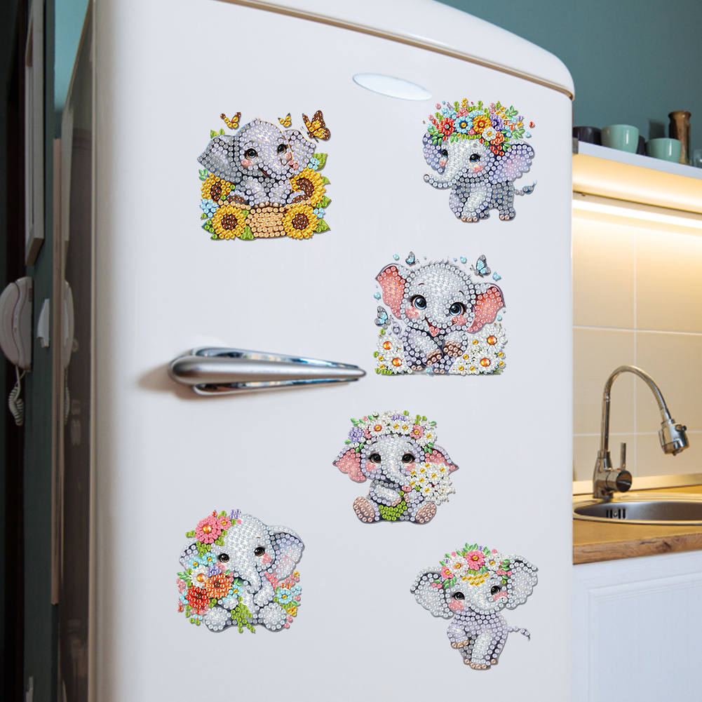 Resin Craft For Beginners - 6Pcs Diamond Painting Refrigerator Magnets Diamond