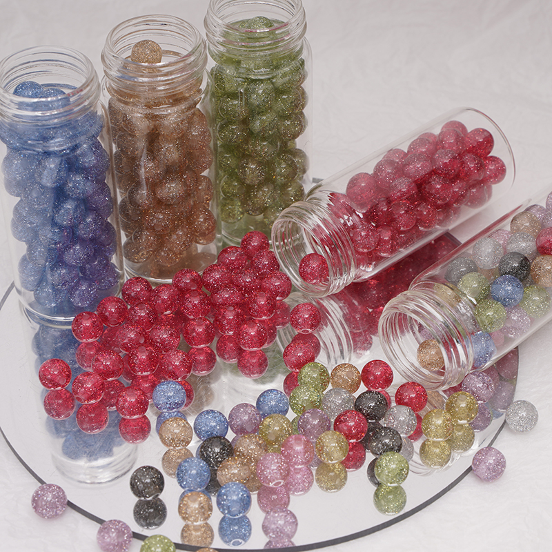 Resin Craft Projects - 8/10mm Resins Round Shaped Beads Glitter