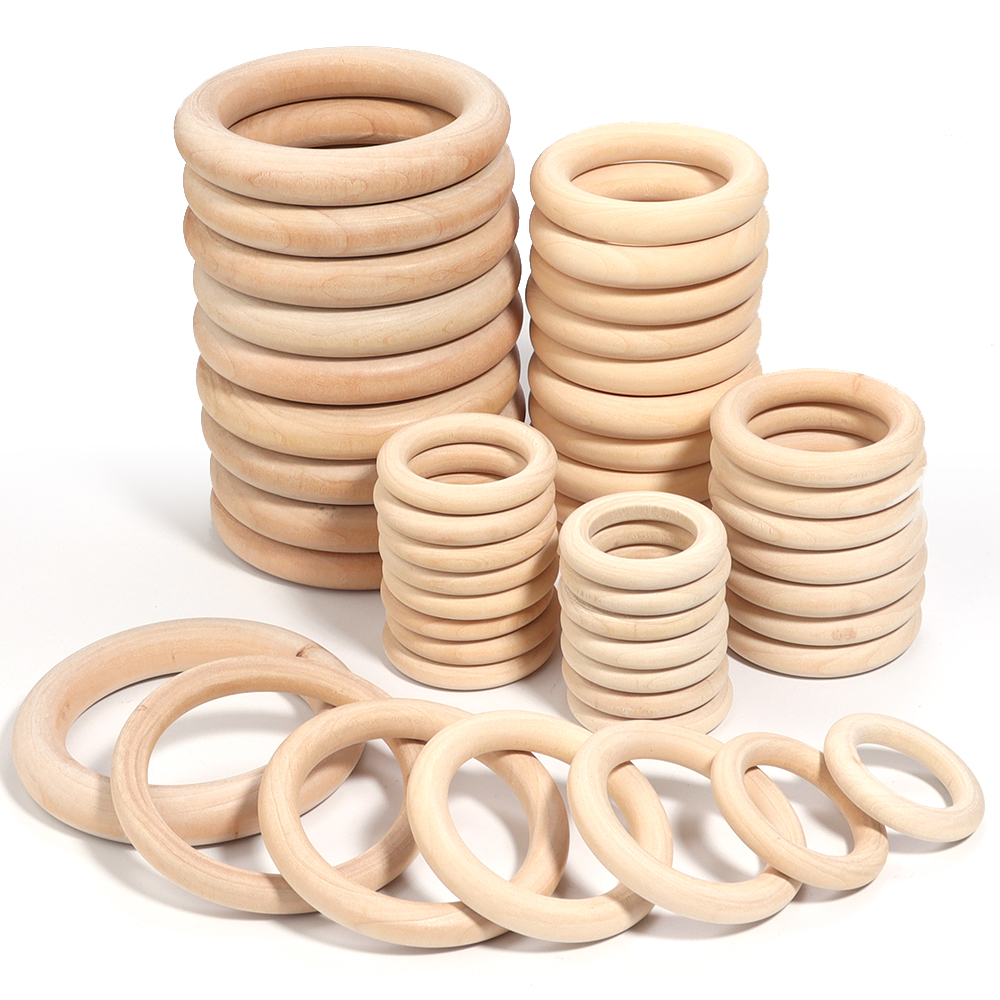 Wood Ring Blank - Unfinished Solid Wooden Rings 15-100MM Natural