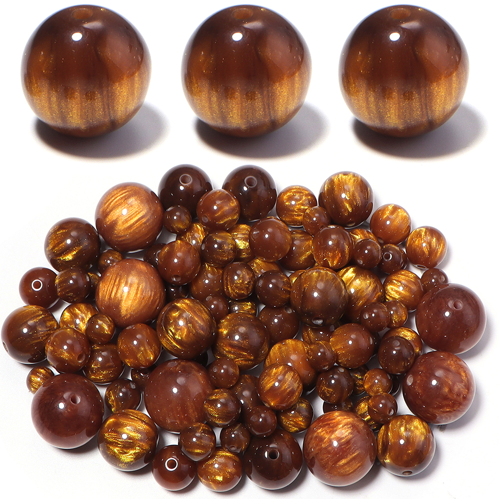 Resin Craft Projects - 5-30pcs/lot 8-20mm Gilding Resin Beads Gold