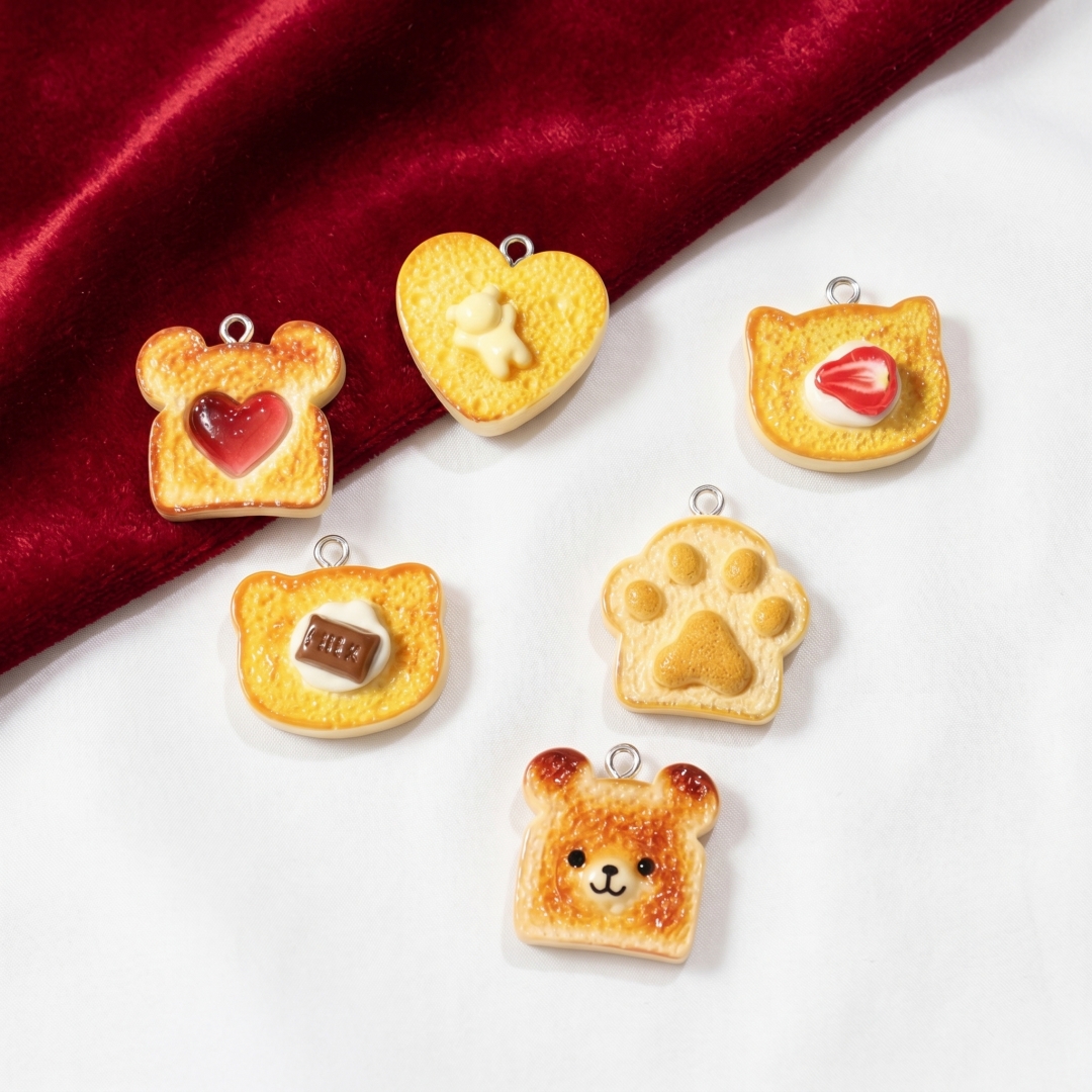 Resin Crafts Diy - 10pcs Resin Plastic Bread Pendants Charms