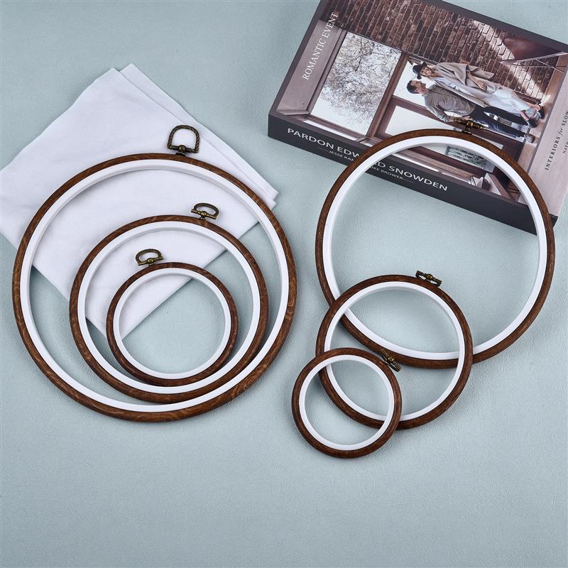 Round Oval Wooden Color Embroi - مراجعة Wood Ring Blank وسعره