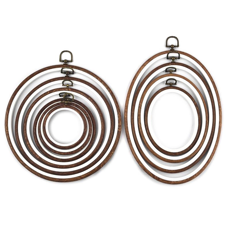 Round Oval Wooden Color Embroi - مراجعة Wood Ring Blank وسعره