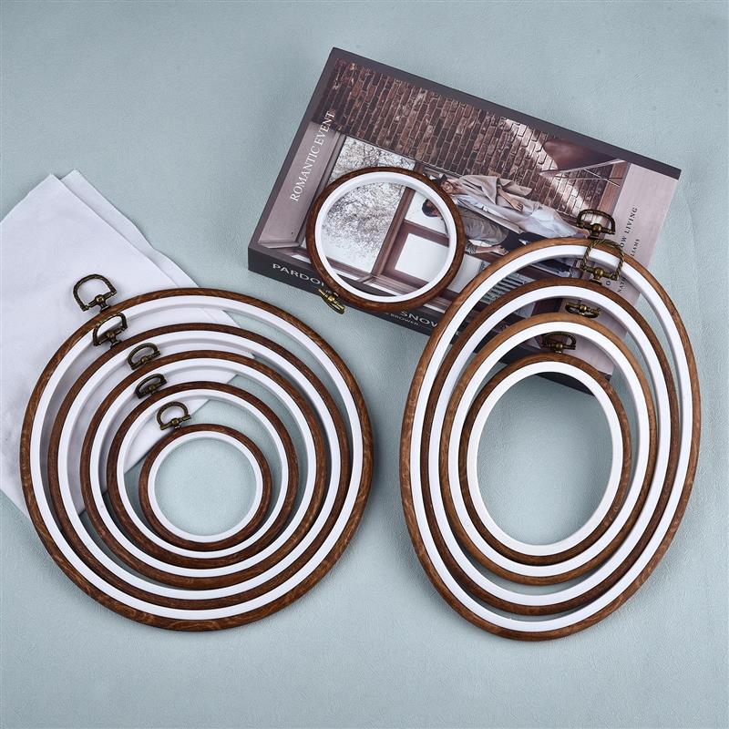 Round Oval Wooden Color Embroi - مراجعة Wood Ring Blank وسعره