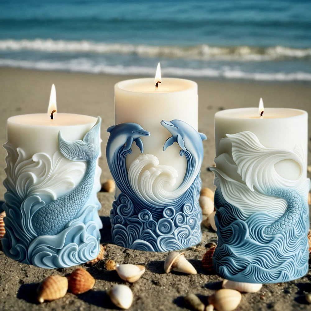Ocean Theme Silicone Candle Mo - مراجعة Resin Ocean Wave Mold وسعره