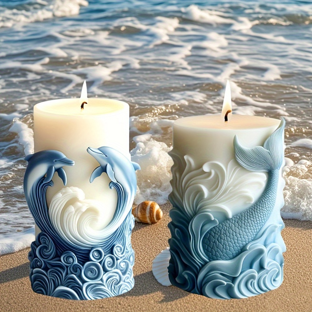 Ocean Theme Silicone Candle Mo - مراجعة Resin Ocean Wave Mold وسعره