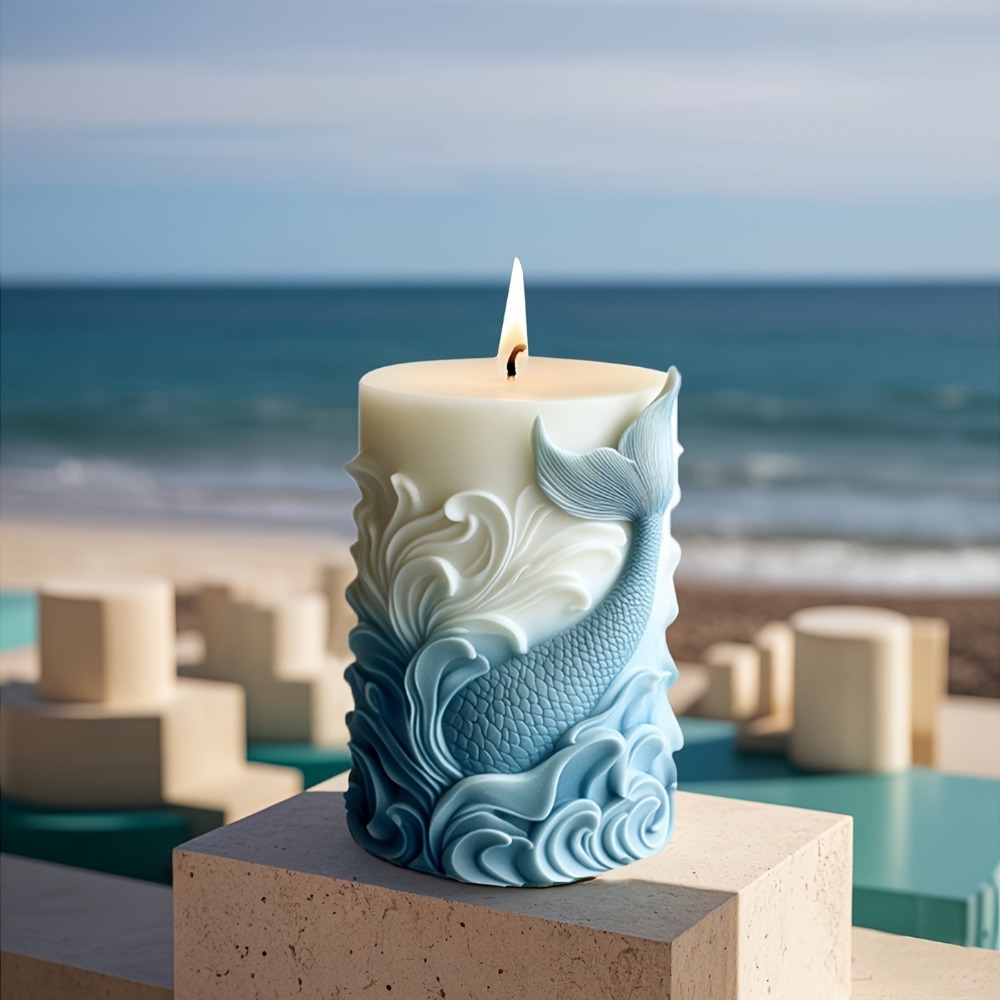 Ocean Theme Silicone Candle Mo - مراجعة Resin Ocean Wave Mold وسعره