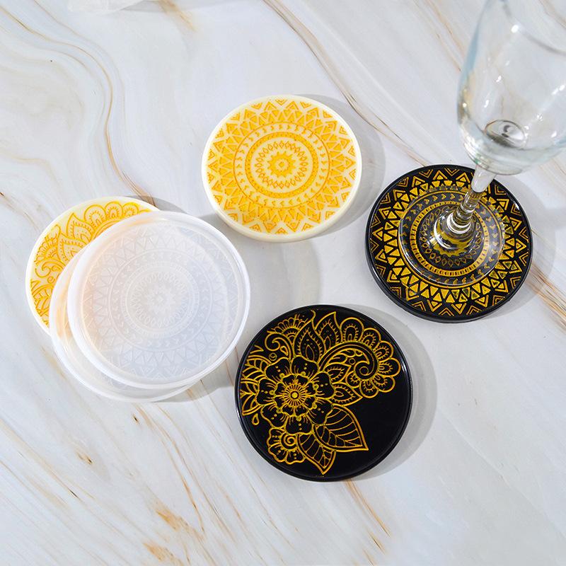 Flower Coaster Silicone Mold E - مراجعة Coaster Mold Round وسعره