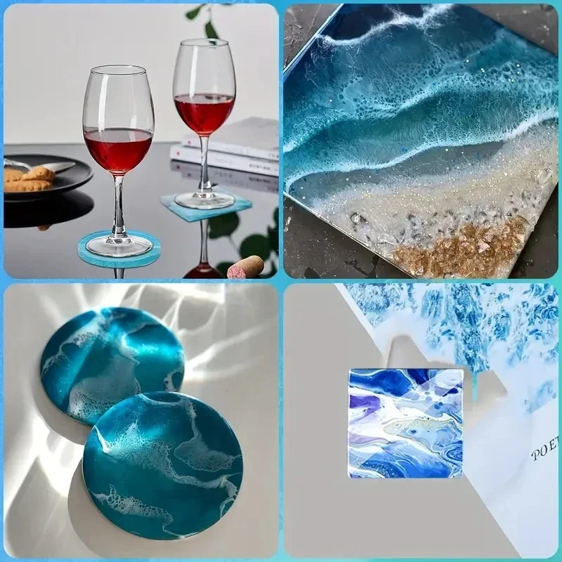 5Pcs/Set DlY Epoxy Resin Cup C - مراجعة Serving Tray Mold وسعره