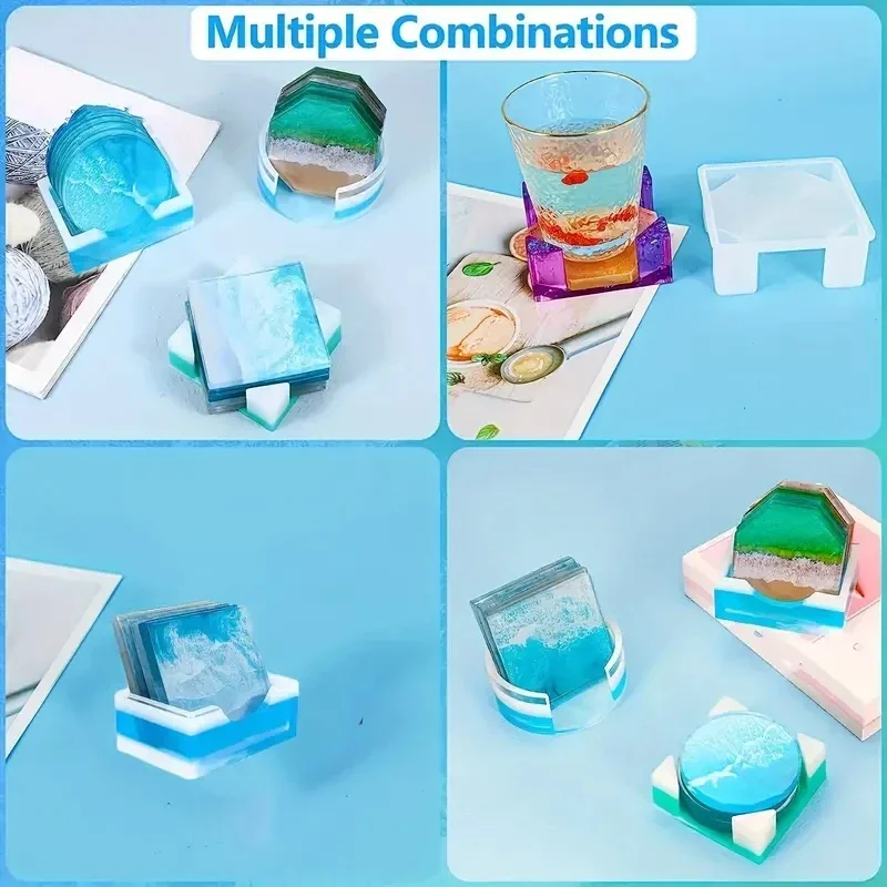 5Pcs/Set DlY Epoxy Resin Cup C - مراجعة Serving Tray Mold وسعره