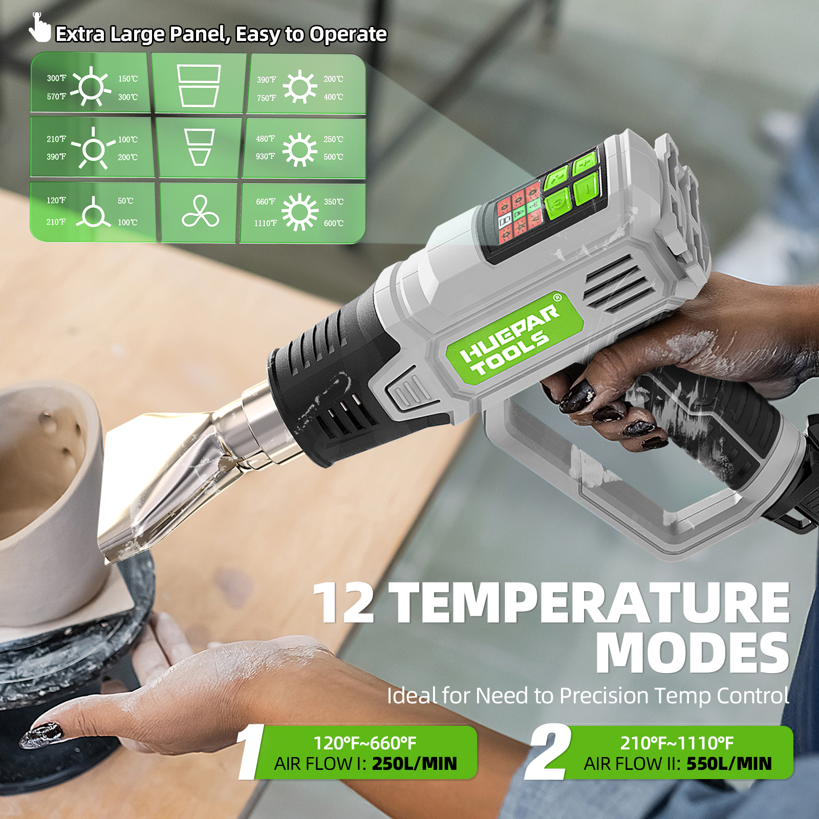 Hot Air Gun with LCD 12 Variab - مراجعة Heat Gun Small وسعره