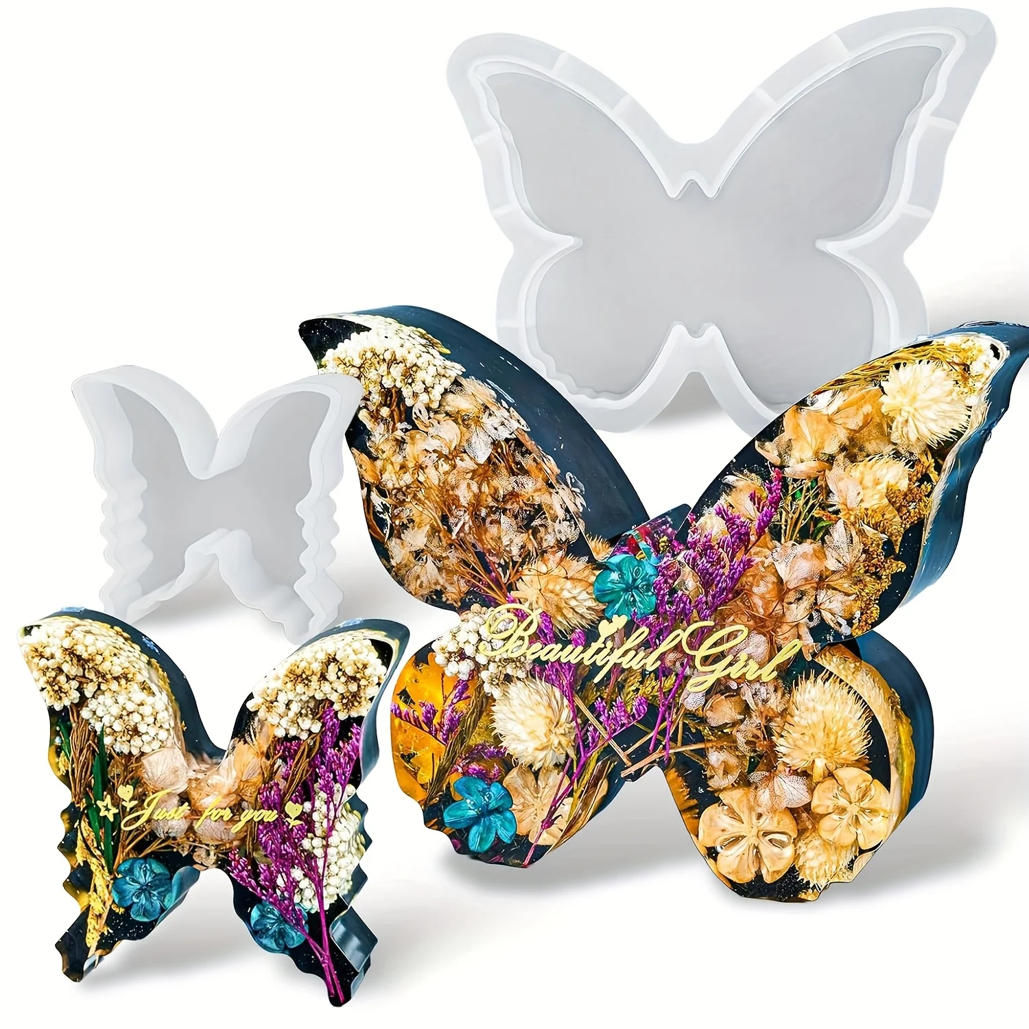 Two sizes of butterfly resin m - مراجعة Flower Preservation Resin وسعره