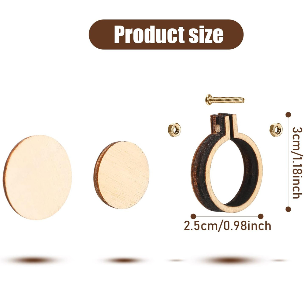 10Pcs/Set Wooden Mini Embroide - مراجعة Wood Ring Blank وسعره