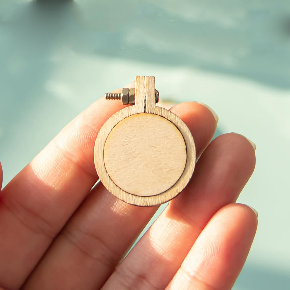 10Pcs/Set Wooden Mini Embroide - مراجعة Wood Ring Blank وسعره