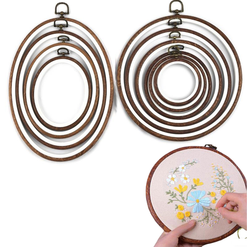 10PCS Sewing Tool Round Oval I - مراجعة Wood Ring Blank وسعره