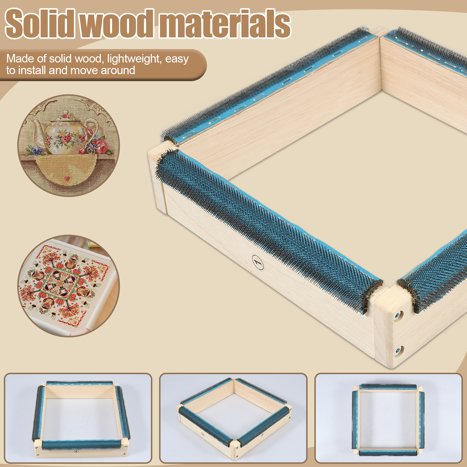 Punch Needle Frame Square Embr - مراجعة Wood Ring Blank وسعره