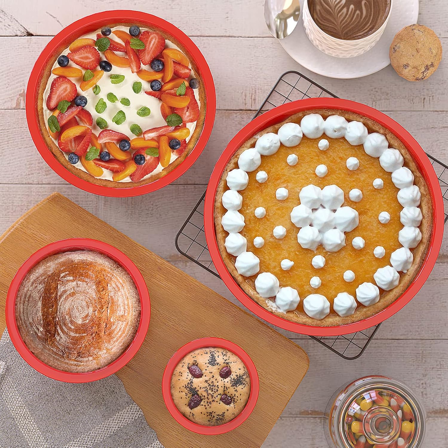 Silicone Cake Mold 4/6/8Inch R - مراجعة Coaster Mold Round وسعره
