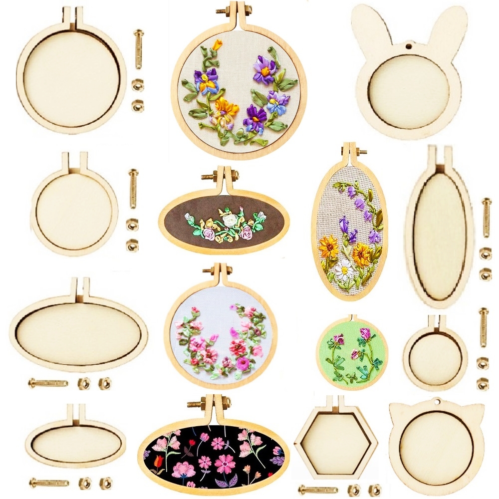 10PCS Mini Embroidery Hoop Woo - مراجعة Wood Ring Blank وسعره