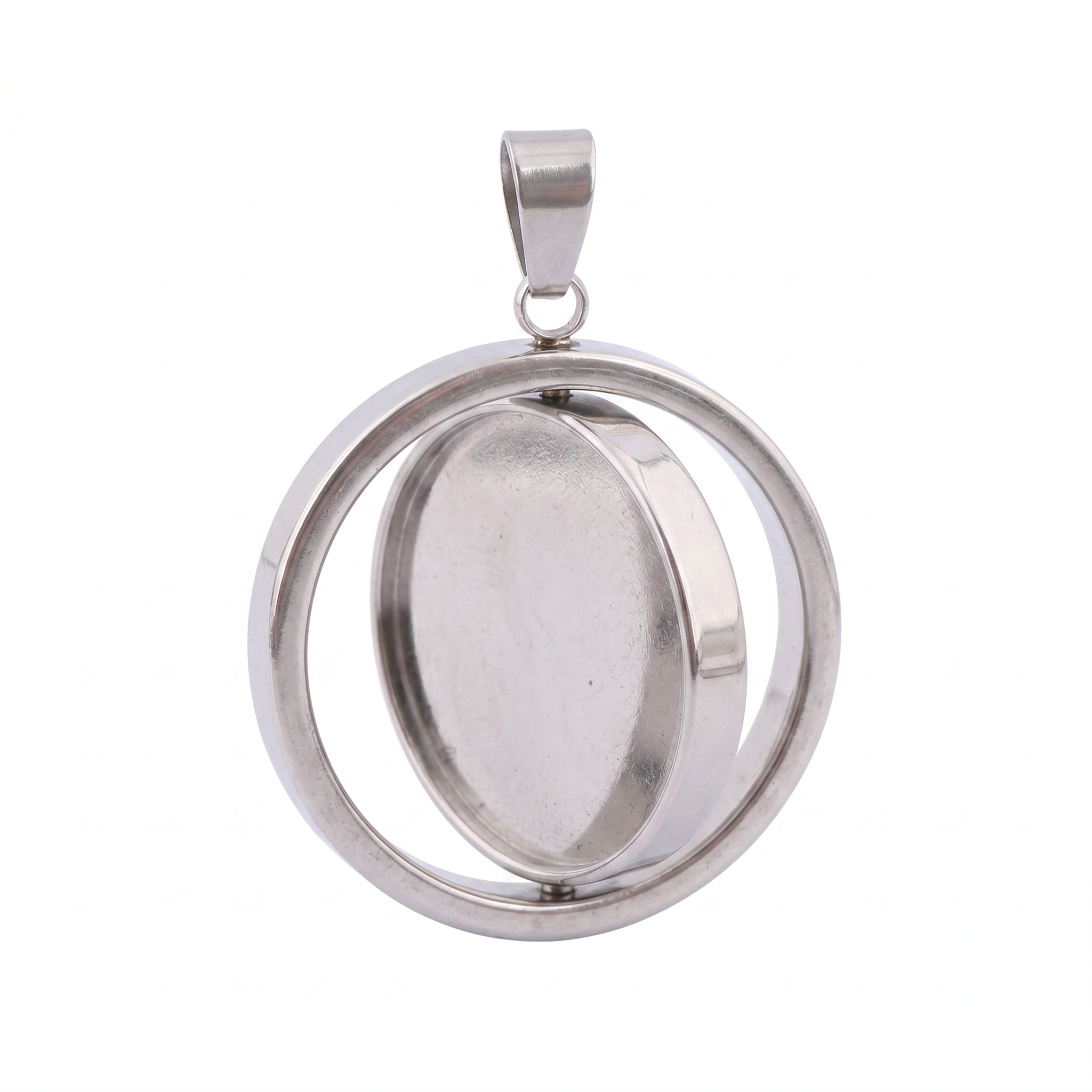 3pcs Stainless Steel  Rotatabl - مراجعة Bezels Set Pendant وسعره