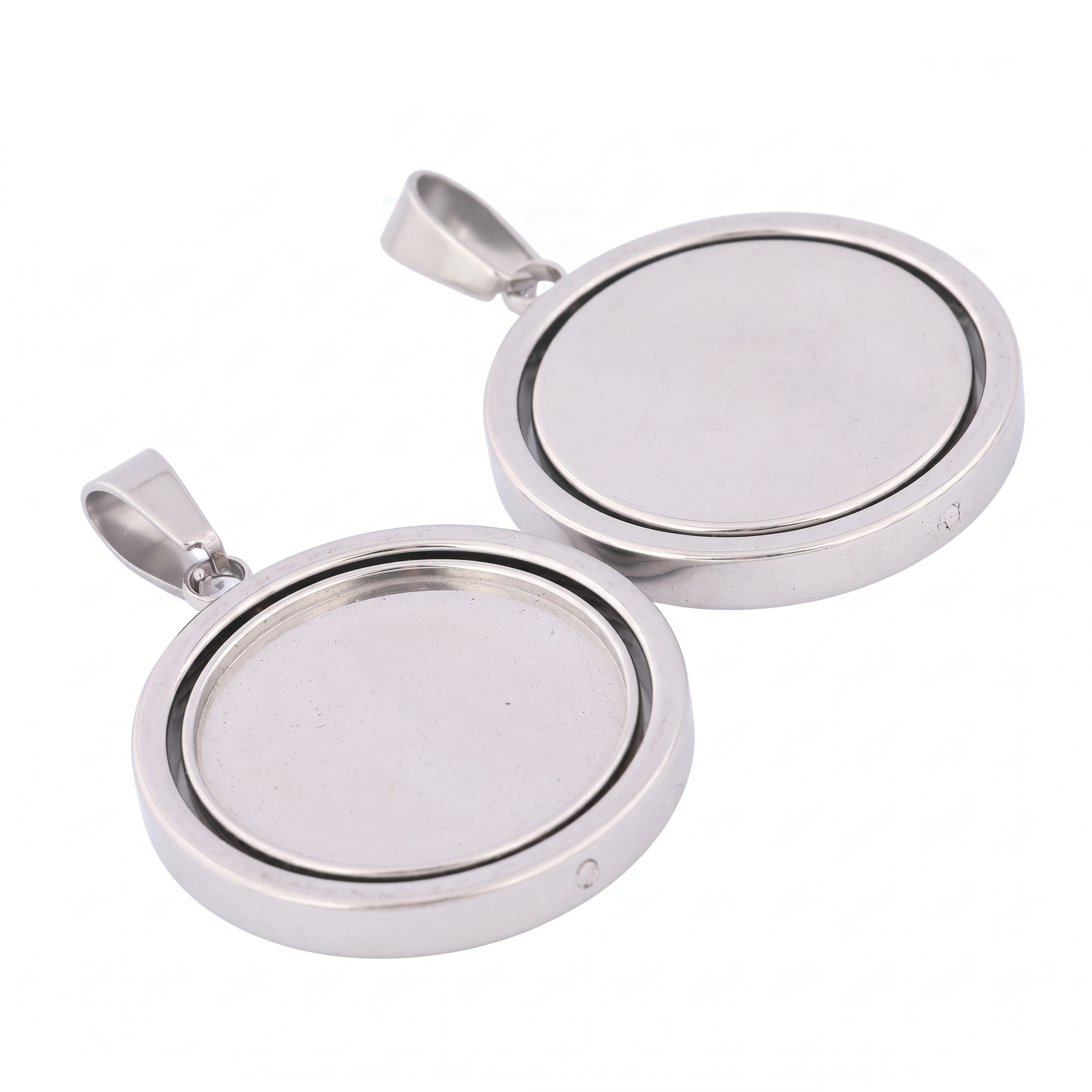 3pcs Stainless Steel  Rotatabl - مراجعة Bezels Set Pendant وسعره