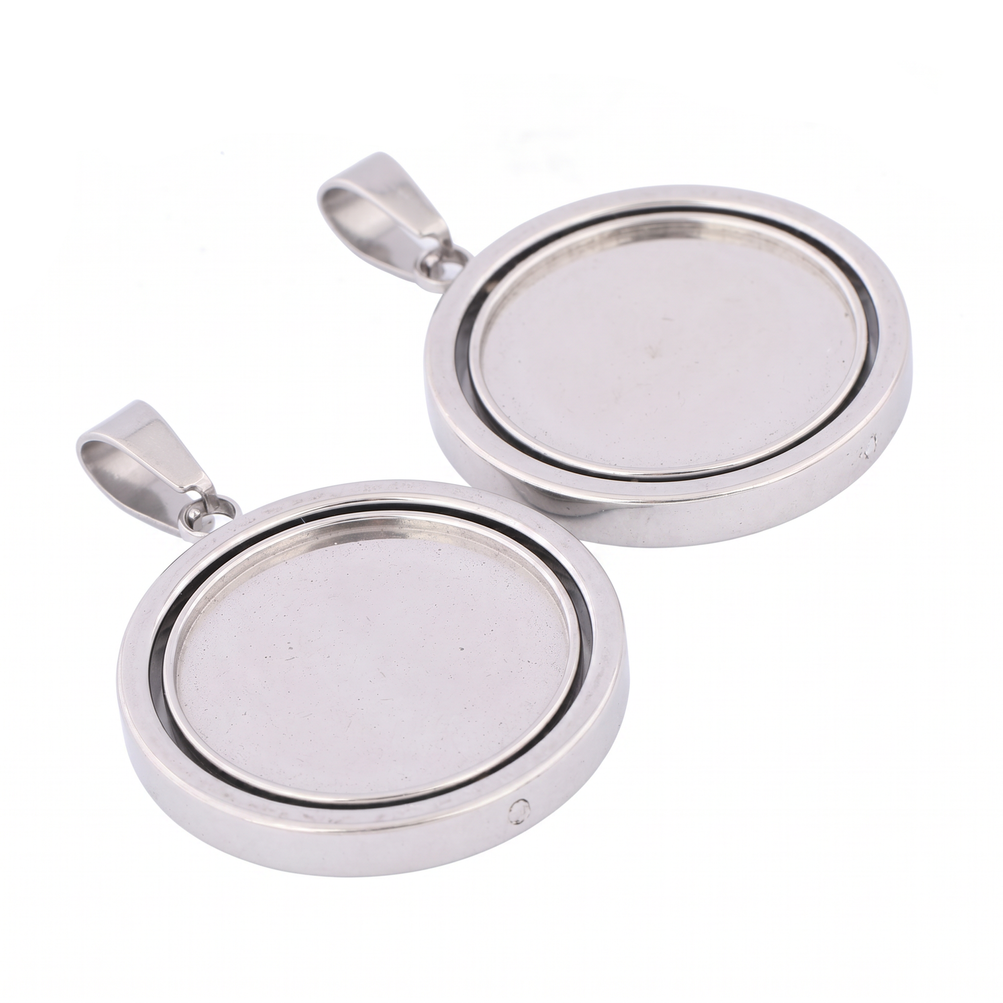 3pcs Stainless Steel  Rotatabl - مراجعة Bezels Set Pendant وسعره