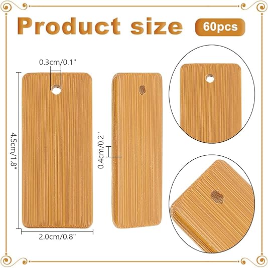 50pcs Wooden Tags Key Ring Bla - مراجعة Wood Ring Blank وسعره