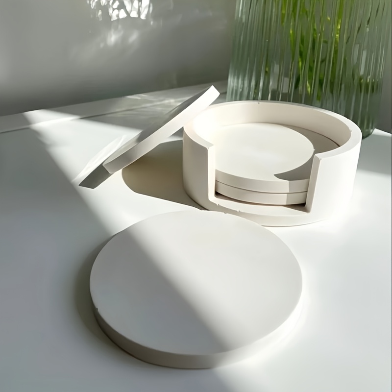 5pcs Round Coaster Silicone Mo - مراجعة Serving Tray Mold وسعره