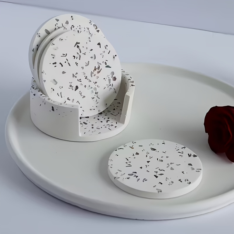 5pcs Round Coaster Silicone Mo - مراجعة Serving Tray Mold وسعره