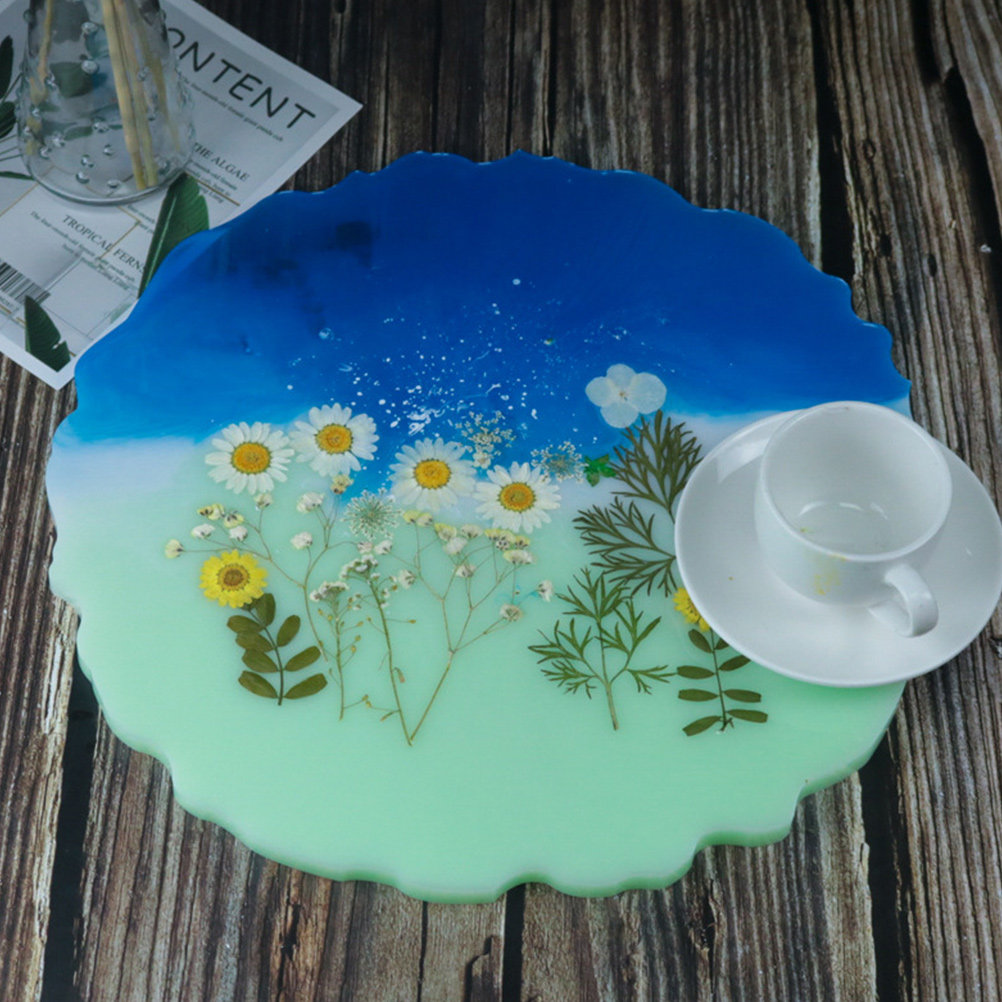 2Pcs Water Crystal Epoxy Resin - مراجعة Serving Tray Mold وسعره