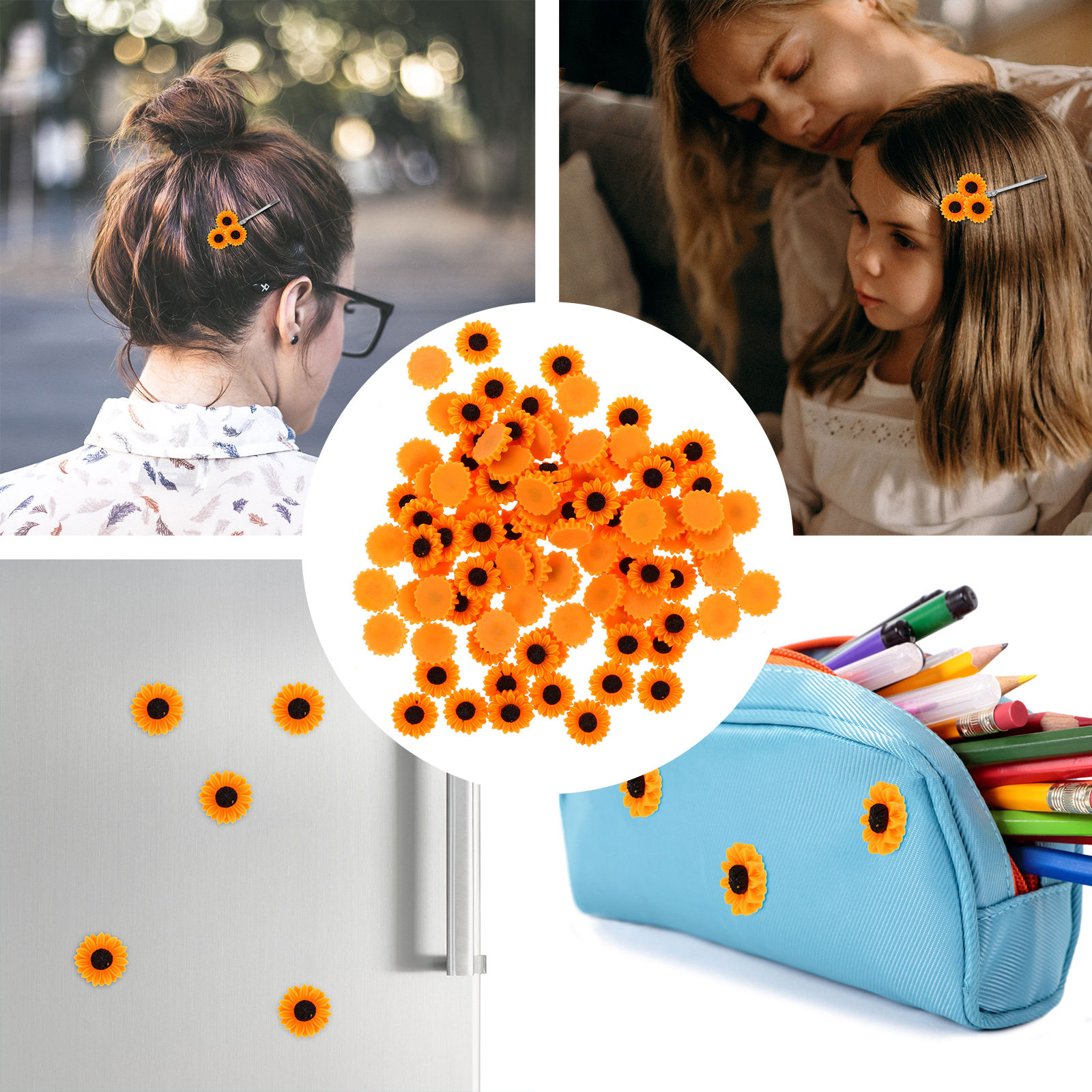 100Pcs Resin Daisy Flower Char - مراجعة Resin Crafts Diy وسعره
