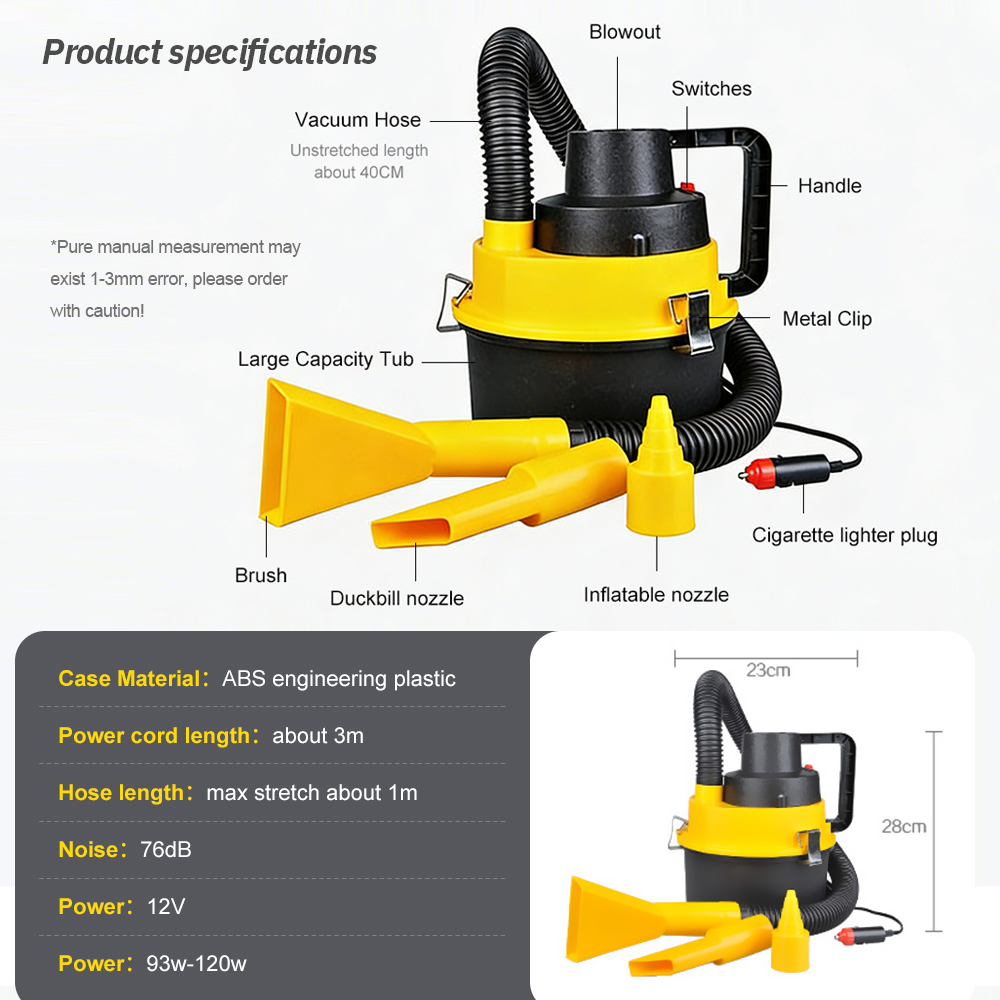 12V Portable Canister Car Vacu - مراجعة Vacuum Chamber Small وسعره