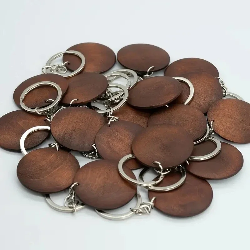 10Pcs Wooden Keychains Vintage - مراجعة Wood Ring Blank وسعره