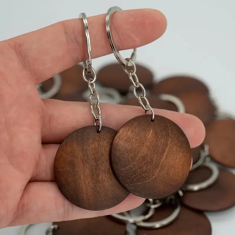 10Pcs Wooden Keychains Vintage - مراجعة Wood Ring Blank وسعره