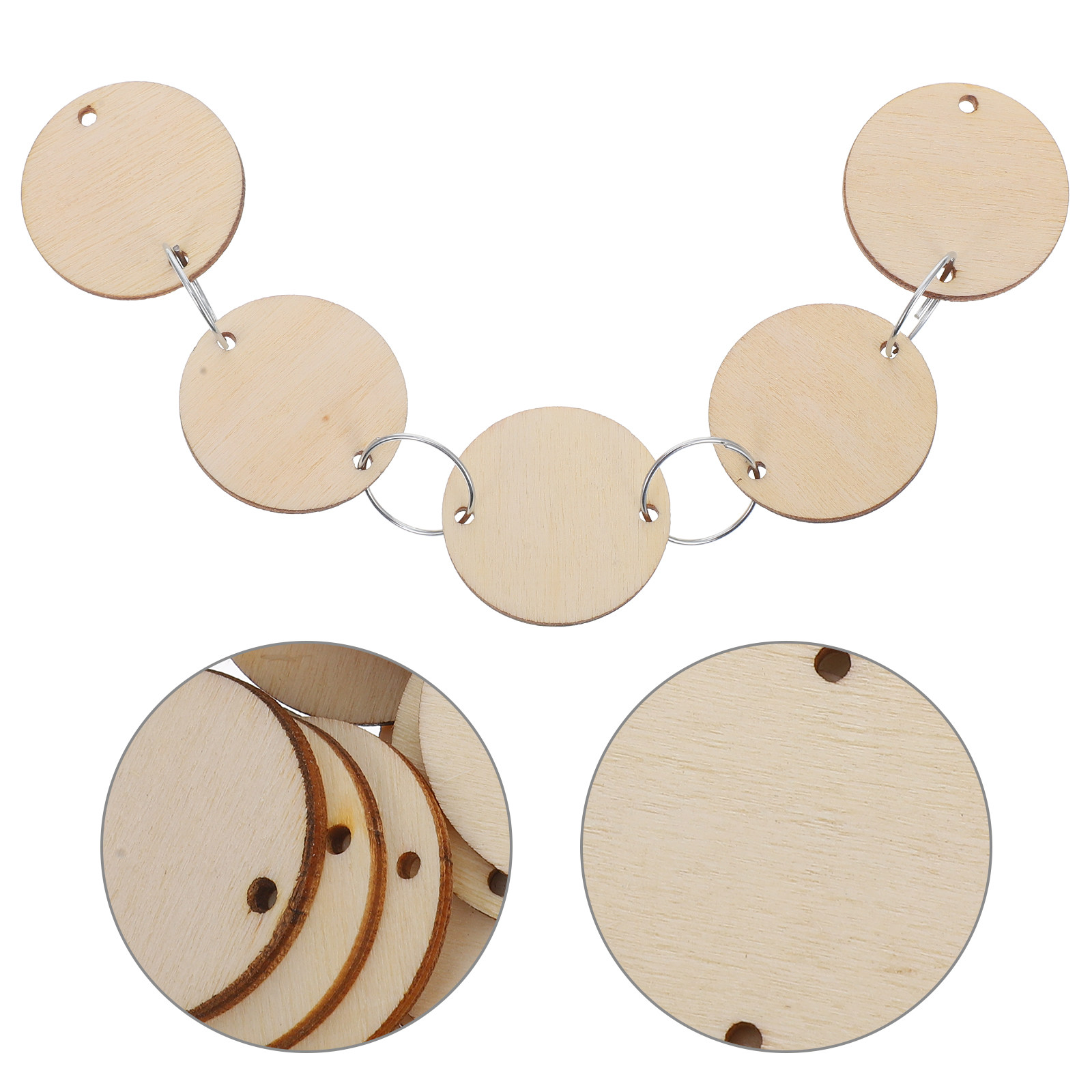 100Pcs Round Wood Chips Calend - مراجعة Wood Ring Blank وسعره