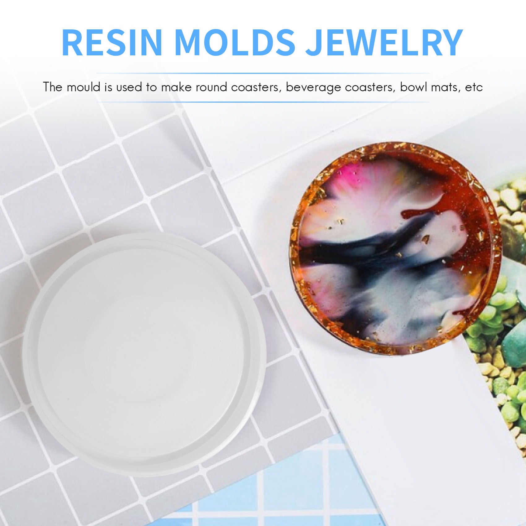 ABQR 4 Pack Big Diy Round Coas - مراجعة Coaster Mold Round وسعره