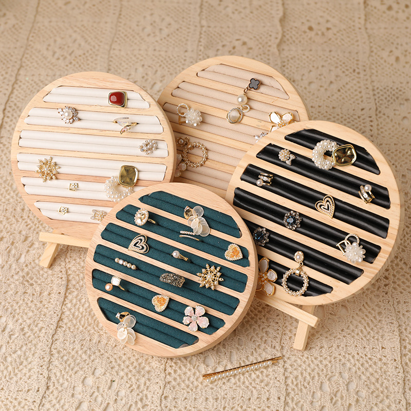 Wood Round Shape Jewelry Tray  - مراجعة Wood Ring Blank وسعره