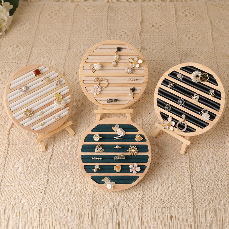 Wood Round Shape Jewelry Tray  - مراجعة Wood Ring Blank وسعره