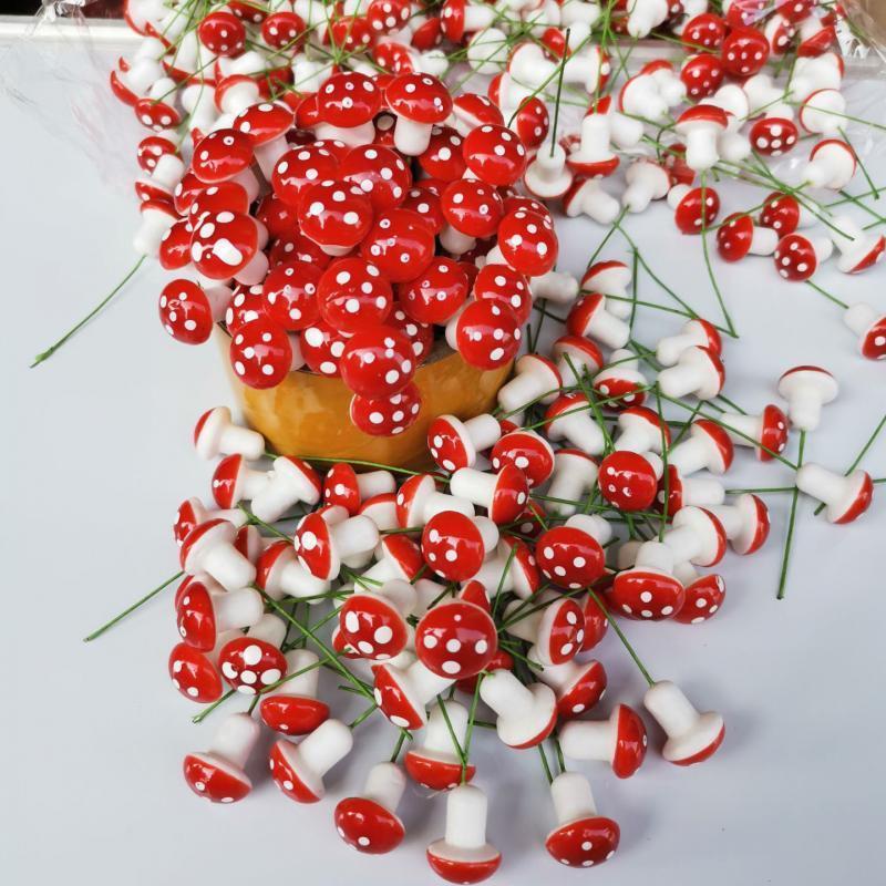 10-80PCS Mini Color Mushroom D - مراجعة Terrarium Moss Art وسعره