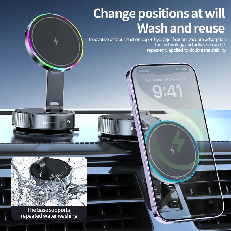 15W Wireless Car Charger Phone - مراجعة Vacuum Chamber Small وسعره