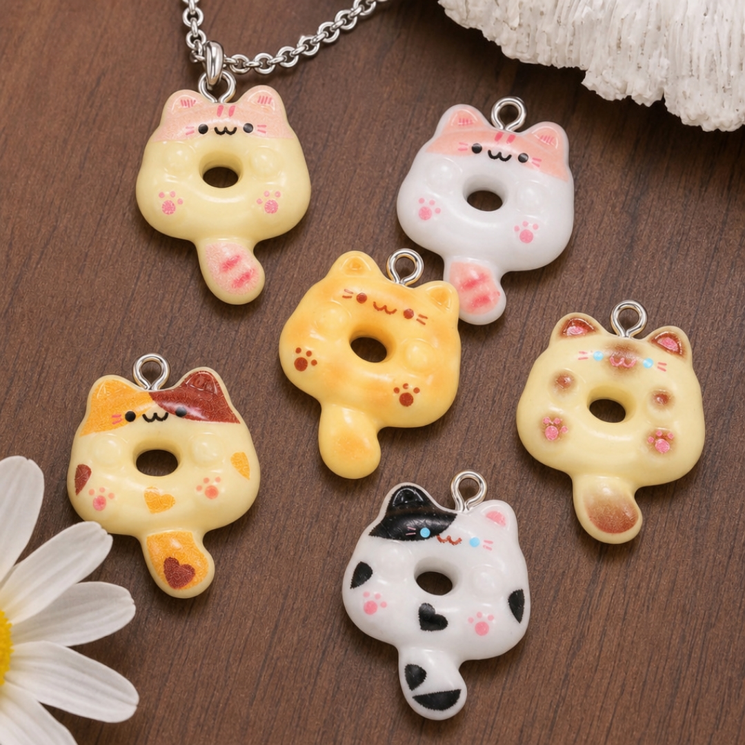 10Pcs Kawaii Cartoon Cat Resin - مراجعة Resin Crafts Diy وسعره