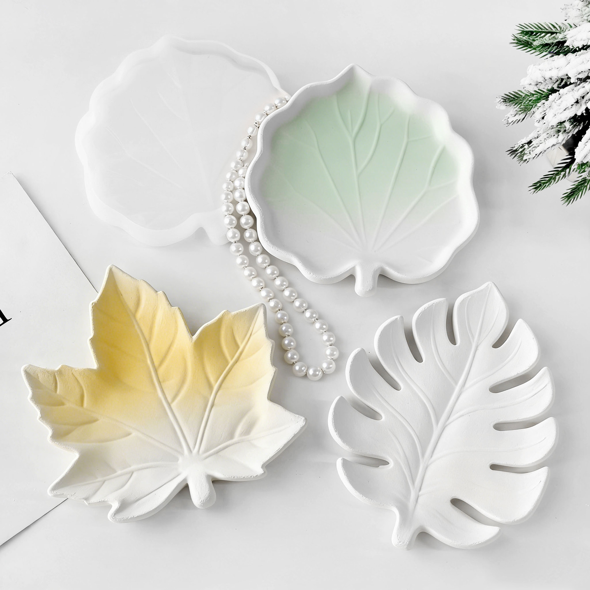 DIY Gypsum Form Leaf Coaster S - مراجعة Serving Tray Mold وسعره
