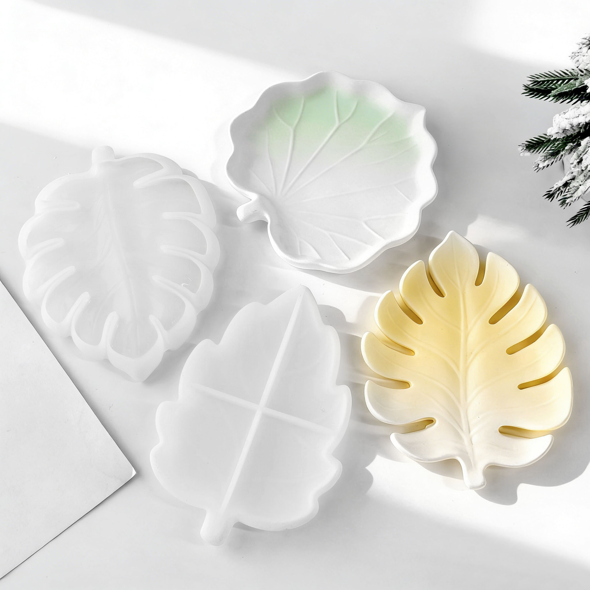 DIY Gypsum Form Leaf Coaster S - مراجعة Serving Tray Mold وسعره