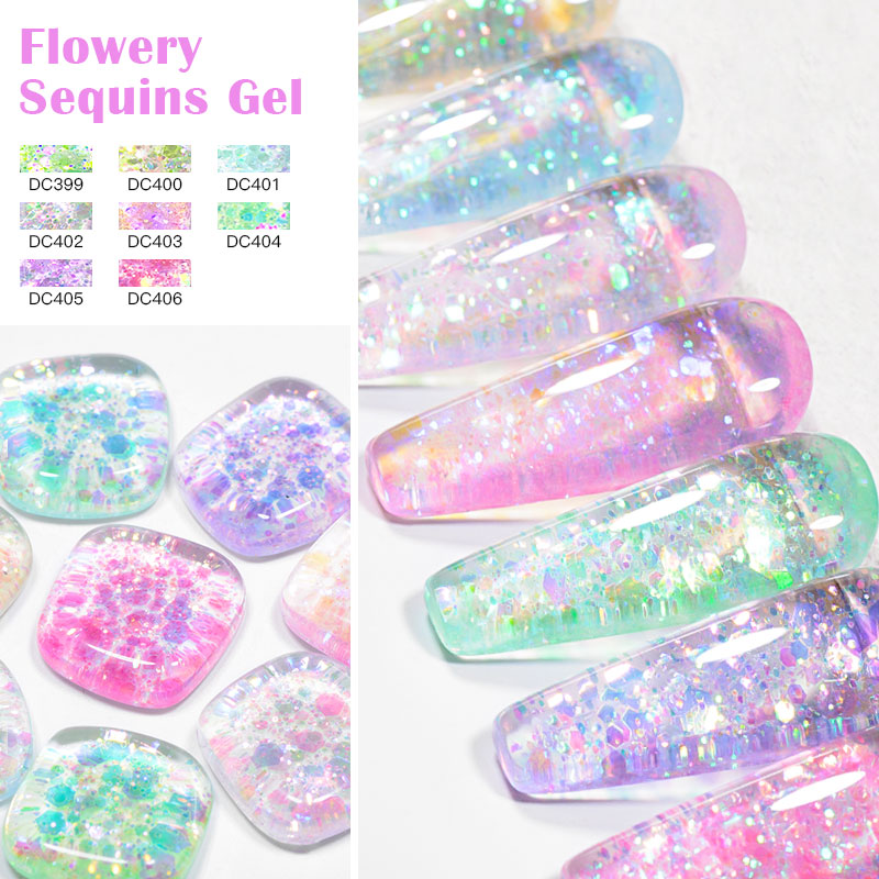 4/8pcs Flowery Sequins Gel Nai - مراجعة Resin Glitter Pack وسعره
