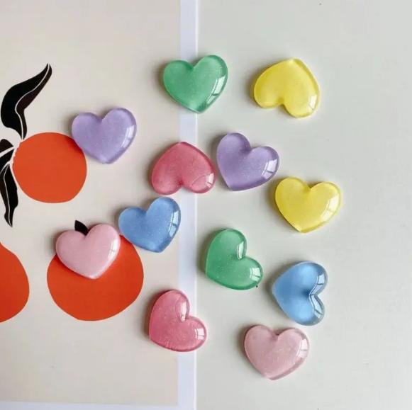 6pcs Colorful Heart Shaped Fri - مراجعة Resin Glitter Pack وسعره