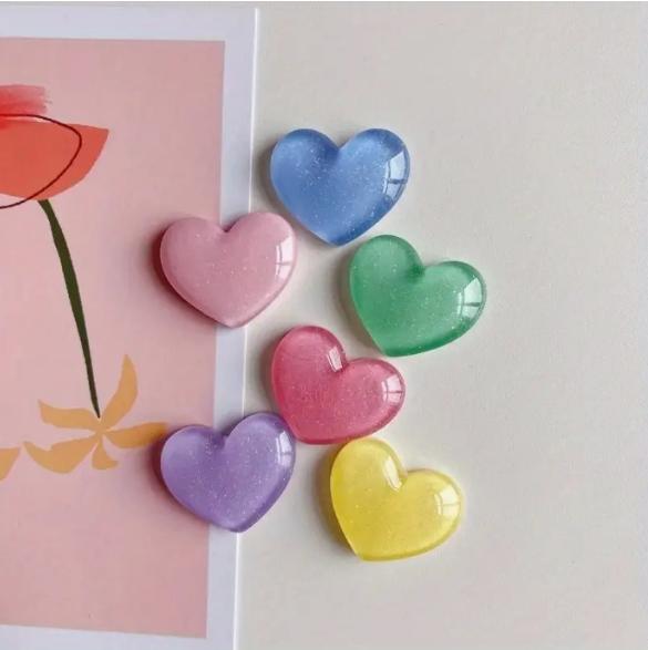 6pcs Colorful Heart Shaped Fri - مراجعة Resin Glitter Pack وسعره