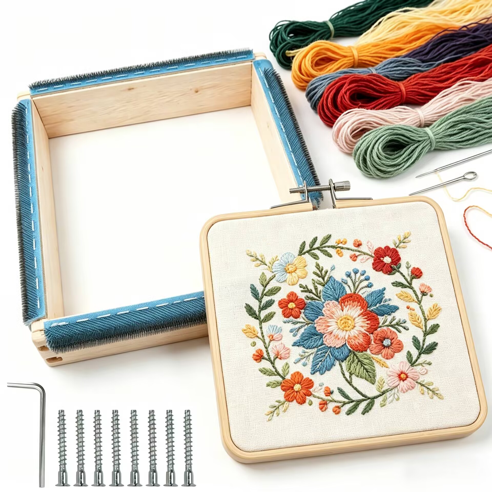 Punch Needle Frame Square Embr - مراجعة Wood Ring Blank وسعره