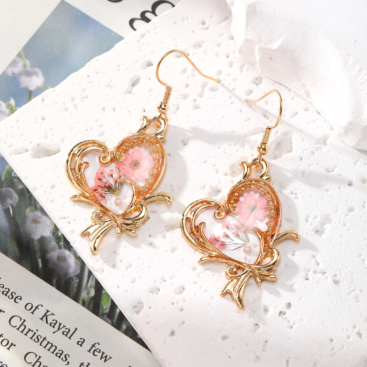 New Dried Flower Dangle Earrin - مراجعة Dried Flower Bulk وسعره