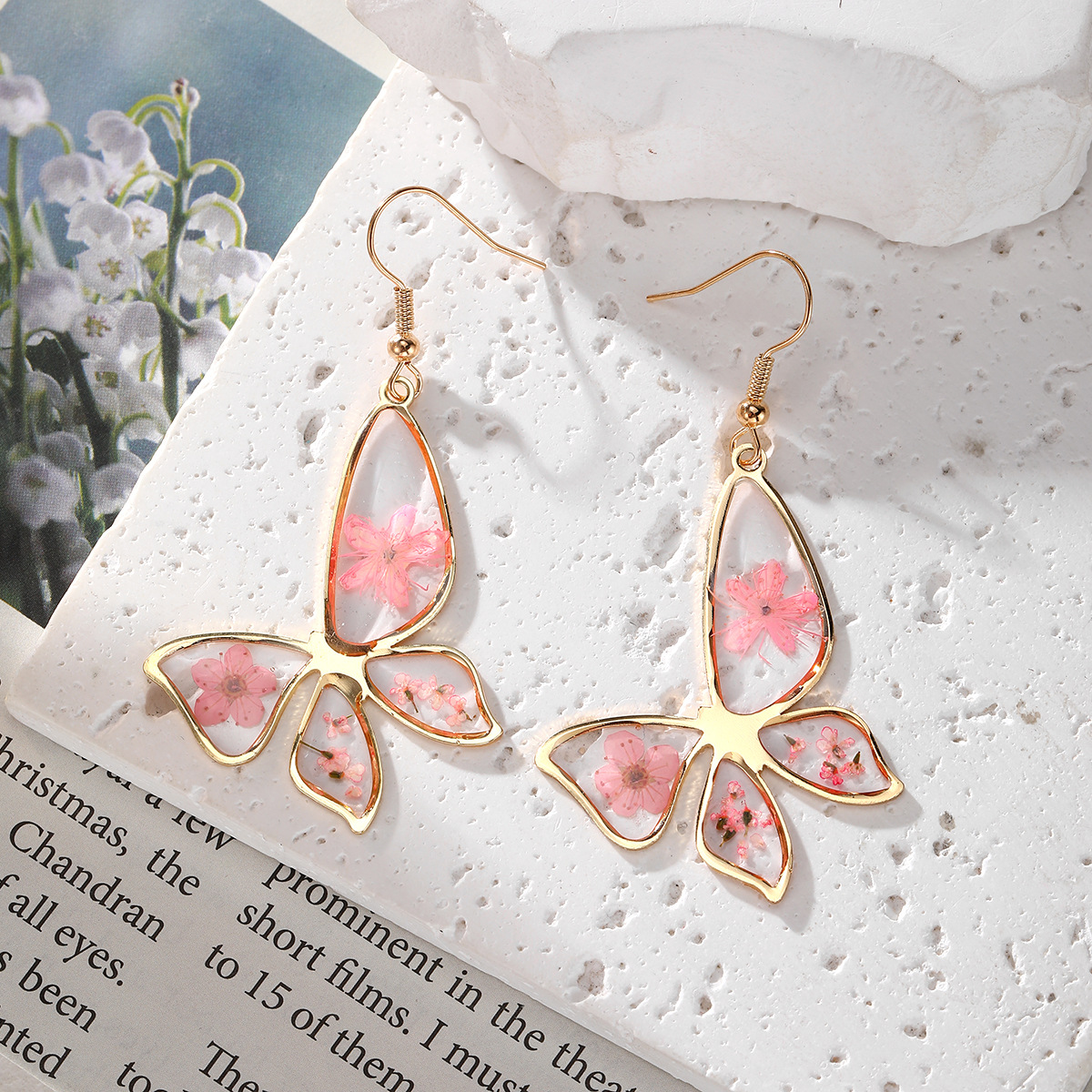 New Dried Flower Dangle Earrin - مراجعة Dried Flower Bulk وسعره