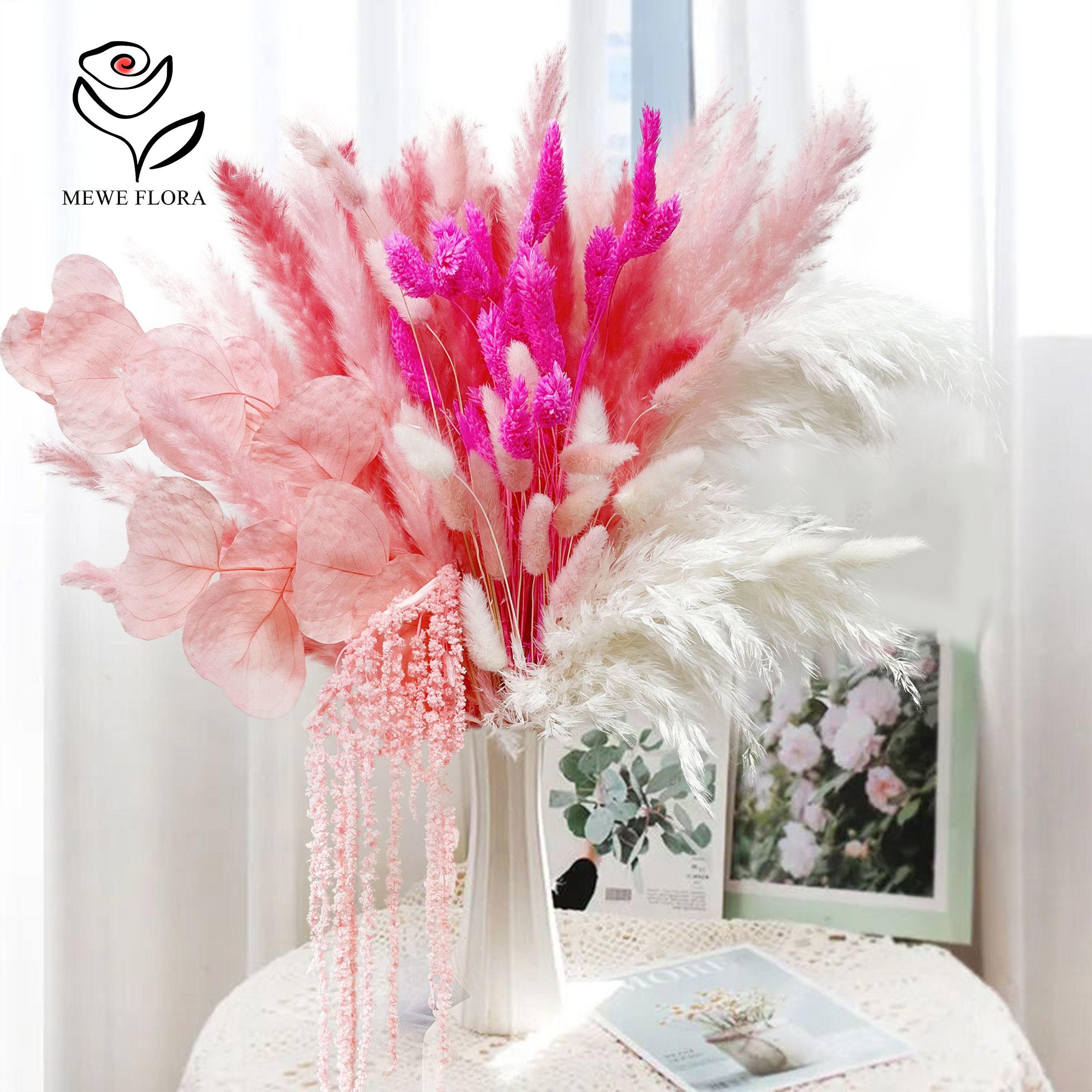 Natural Pampas Pink Dried Flow - مراجعة Dried Flower Bulk وسعره